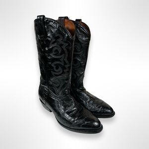 LONGHORN vintage 90s ostrich quill western boots